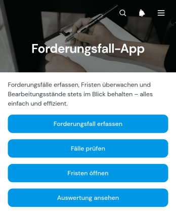 App für Forderungsfälle