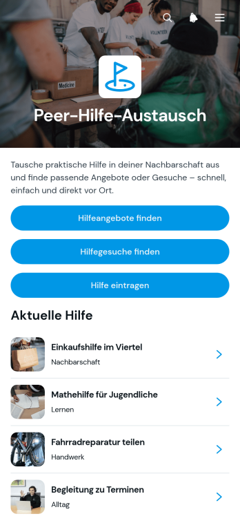 App für gegenseitige Hilfe