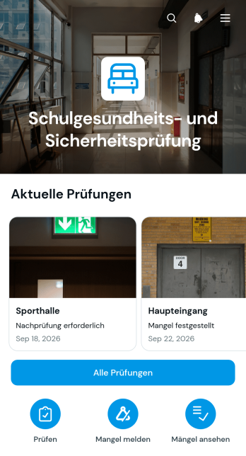 App für Gesundheits- und Sicherheitsinspektionen an Schulen