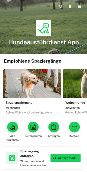 App für Hundespaziergänge