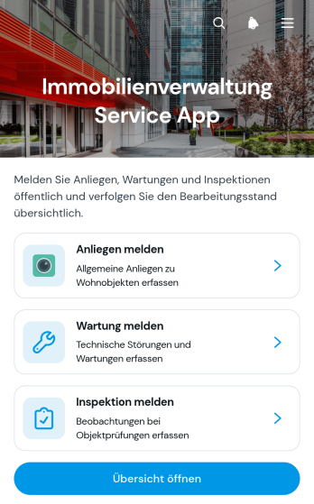 App für Immobilienverwaltungsdienste