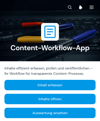 App für Inhaltsworkflows