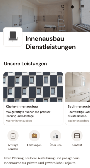 App für Innenausbauleistungen