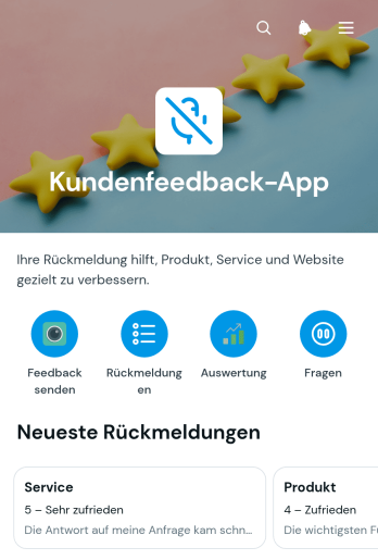 App für Kundenrückmeldungen