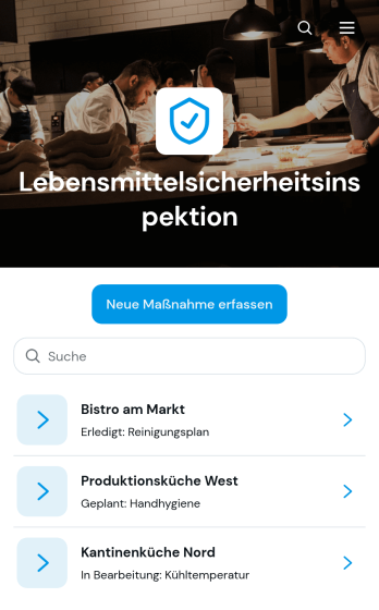App für Lebensmittelsicherheitsinspektionen