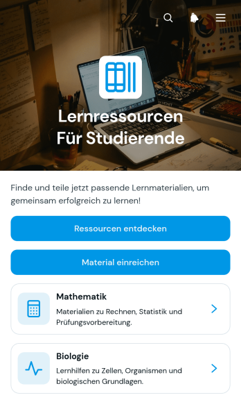 App für Lernressourcen für Schüler