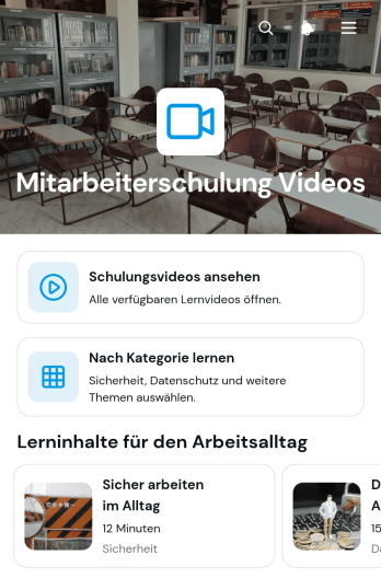 App für Mitarbeiterschulungsvideos