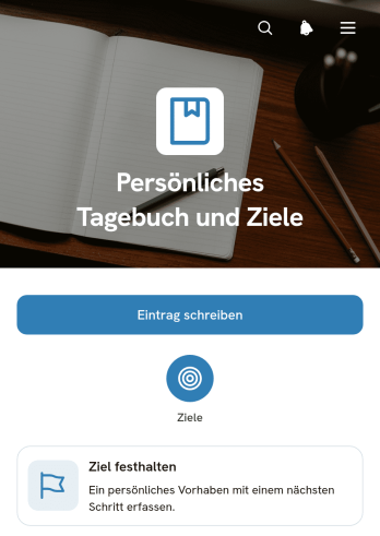 App für Persönliches Tagebuch und Ziele