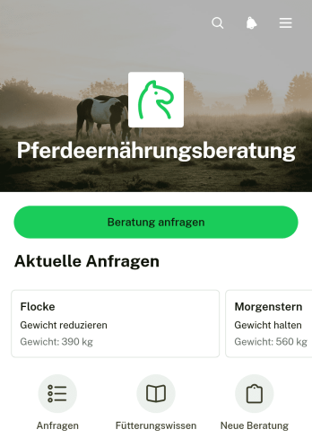 App für Pferdeernährungsberatung