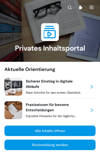 App für privates Inhaltsportal