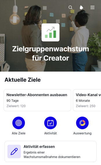 App für Publikumswachstum von Kreativen