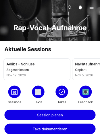 App für Rap-Gesangsaufnahmen