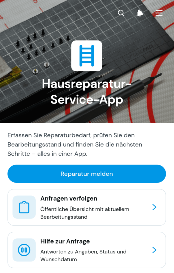 App für Reparaturen zu Hause
