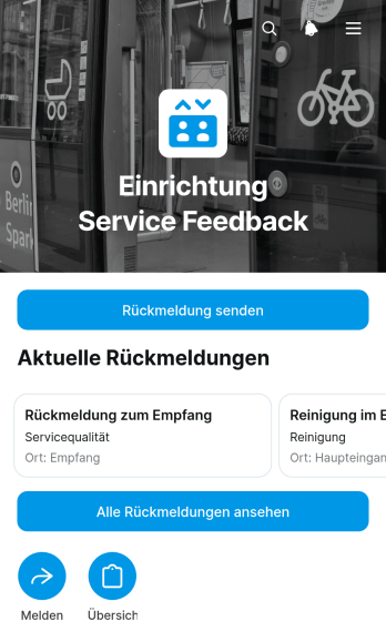 App für Rückmeldungen zum Gebäudeservice