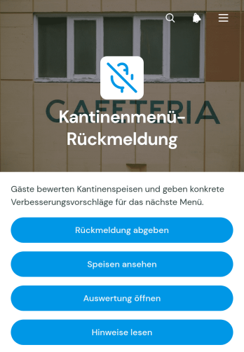 App für Rückmeldungen zum Kantinenmenü