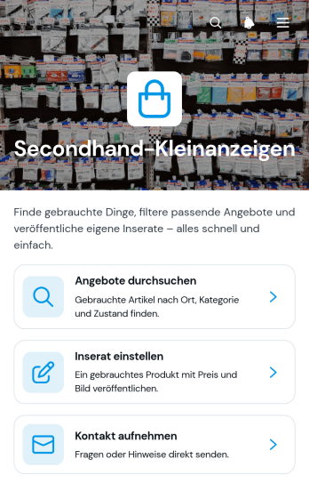 App für Secondhand-Kleinanzeigen