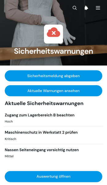 App für Sicherheitswarnungen