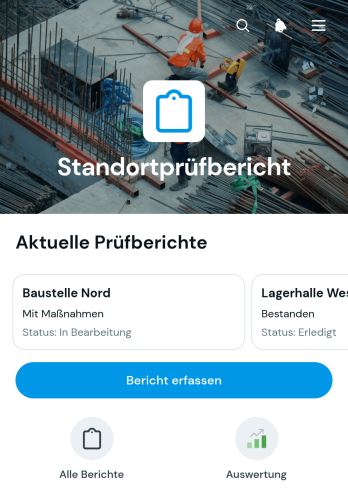 App für Standortprüfberichte