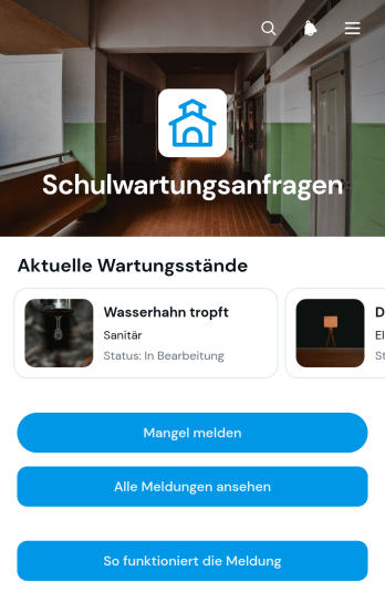 App für Wartungsanfragen an Schulen