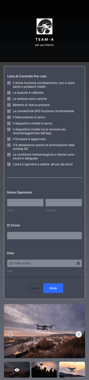 App Lista di Controllo Pre-volo Drone Template