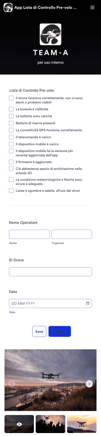 App Lista di Controllo Pre-volo Drone