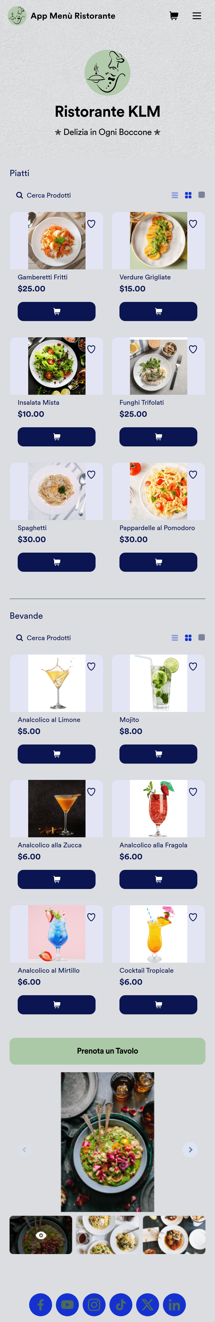 Predos In App Menu App Menù Ristorante Modello | Jotform