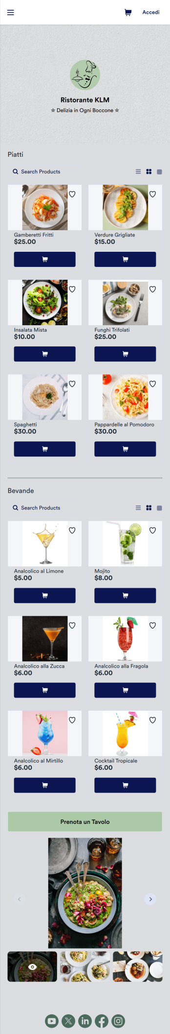 App Menù Ristorante Template