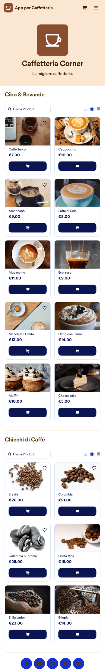 App per Caffetteria