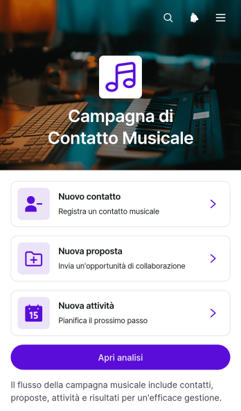 App per Campagne di Promozione Musicale