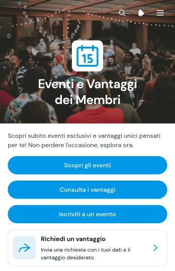 App per Eventi e Vantaggi dei Soci