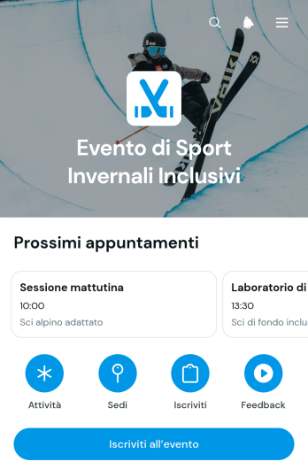 App per Eventi Sportivi Invernali Inclusivi
