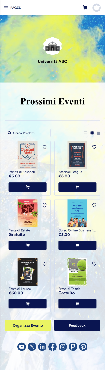 App per Eventi Universitari Template