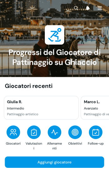 App per i Progressi dei Giocatori sul Ghiaccio