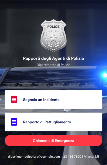 App per i Rapporti degli Agenti di Polizia Template
