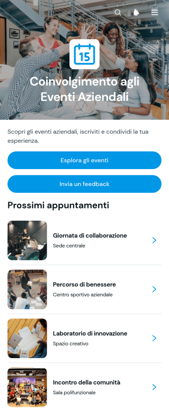 App per il Coinvolgimento dei Dipendenti negli Eventi