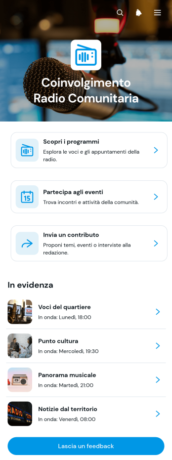 App per il Coinvolgimento della Radio Comunitaria