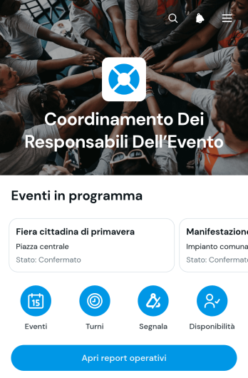 App per il Coordinamento degli Addetti agli Eventi