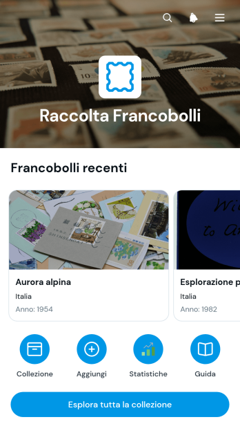 App per il Monitoraggio della Collezione di Francobolli