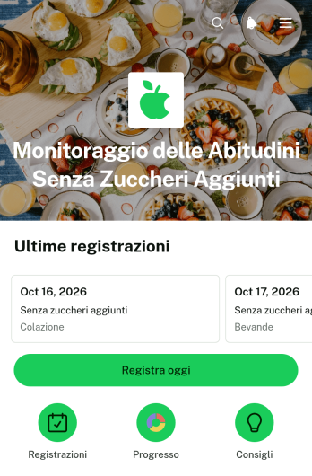 App per il Monitoraggio dell’Abitudine Senza Zuccheri Aggiunti