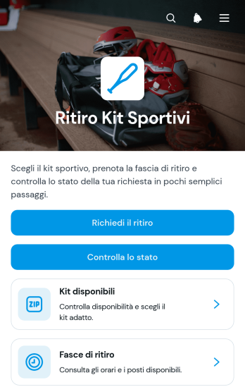App per il Ritiro del Kit Sportivo