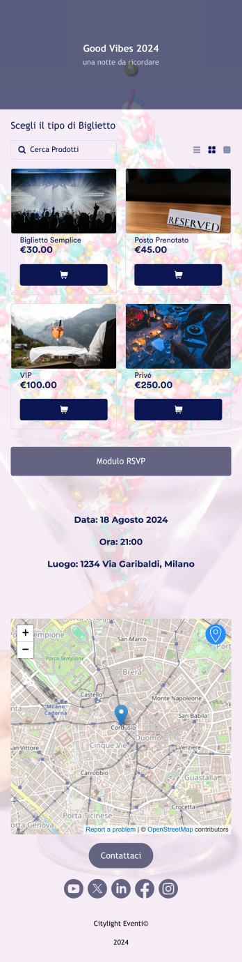 App per Inviti ad Eventi Template