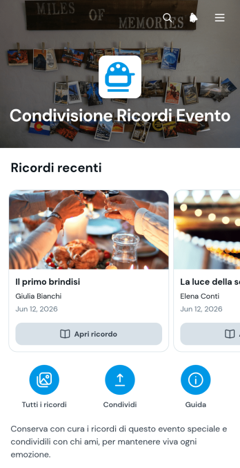 App per la Condivisione dei Ricordi di un Evento