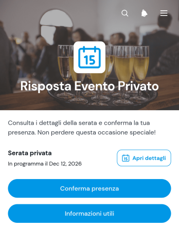 App per la Conferma di Partecipazione a Eventi Privati