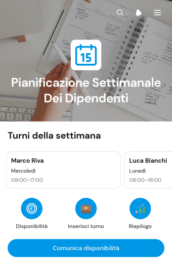 App per la Pianificazione Settimanale dei Dipendenti