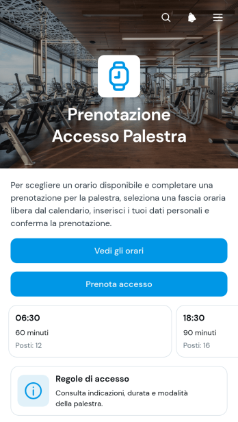App per la Prenotazione dell’Accesso in Palestra