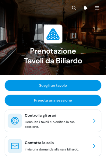 App per la Prenotazione di Tavoli da Biliardo