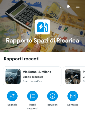 App per la Segnalazione delle Piazzole di Ricarica