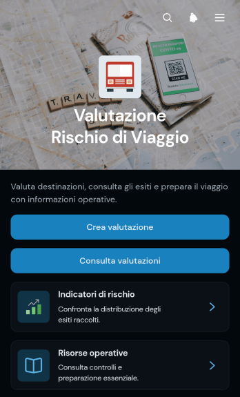 App per la Valutazione dei Rischi di Viaggio