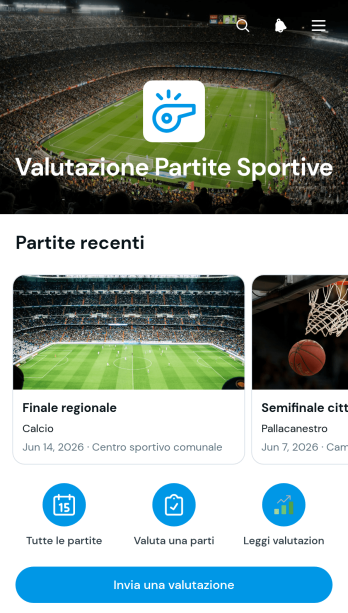 App per la Valutazione delle Partite Sportive