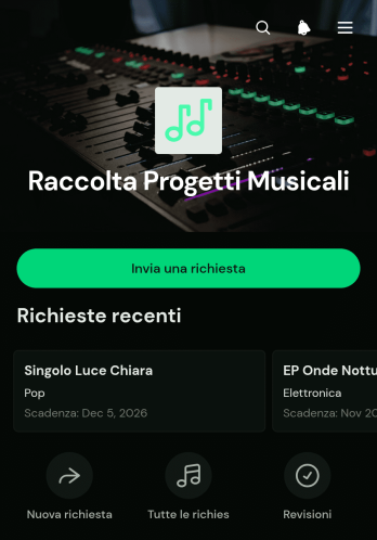 App per l’Acquisizione di Progetti Musicali